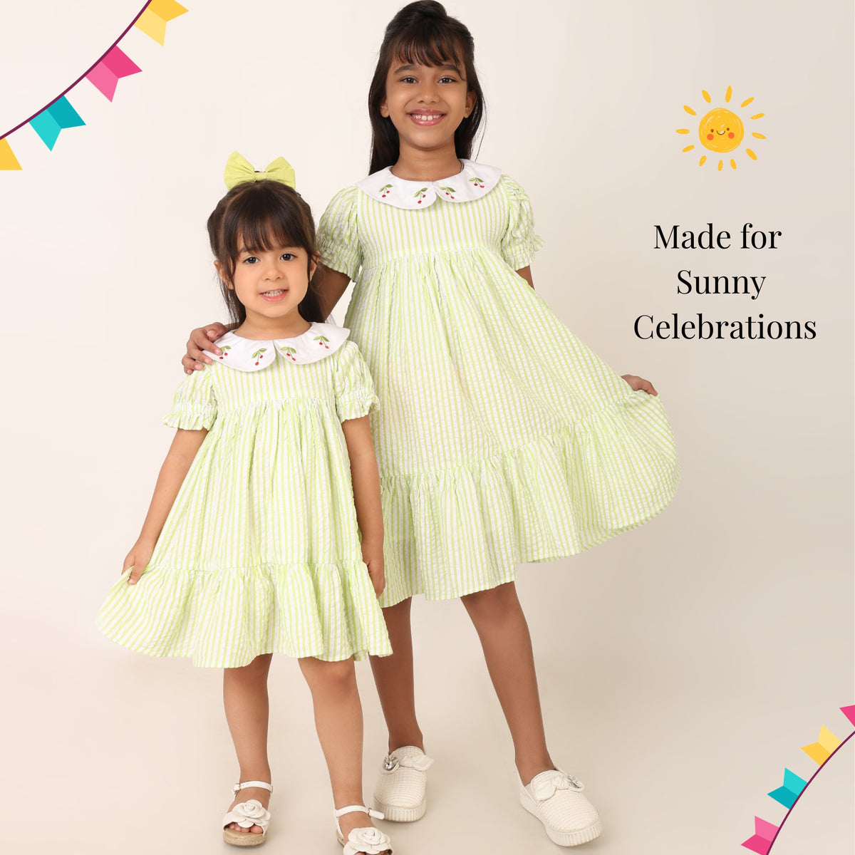 Cherry Meadow Seersucker Cotton Dress