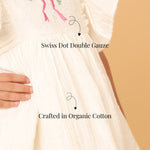 White Swiss Dot Organic Cotton Birthday Dress for Girls