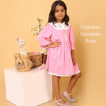 Blushing Belle – Pink Cotton Slub Dress