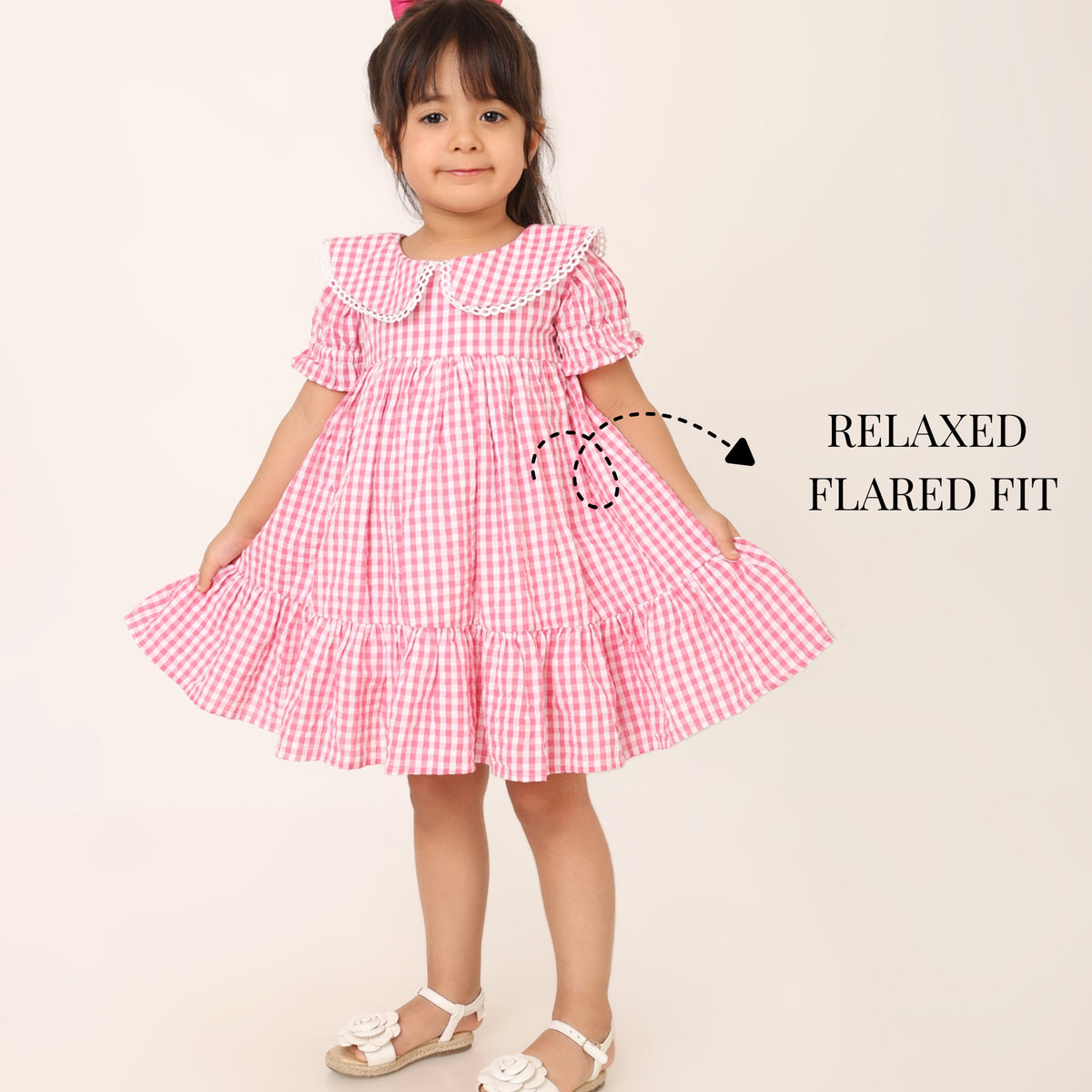 Pink Gingham Organic Cotton Dress