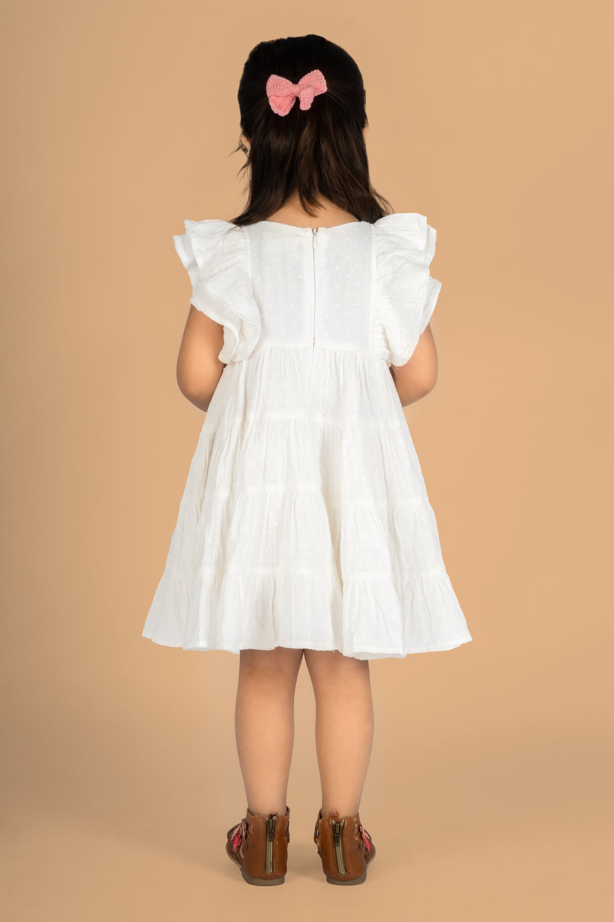 White Swiss Dot Organic Cotton Birthday Dress for Girls