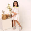 100% Cotton Butterfly Prints White Dress Yellow Peter Pan Collars