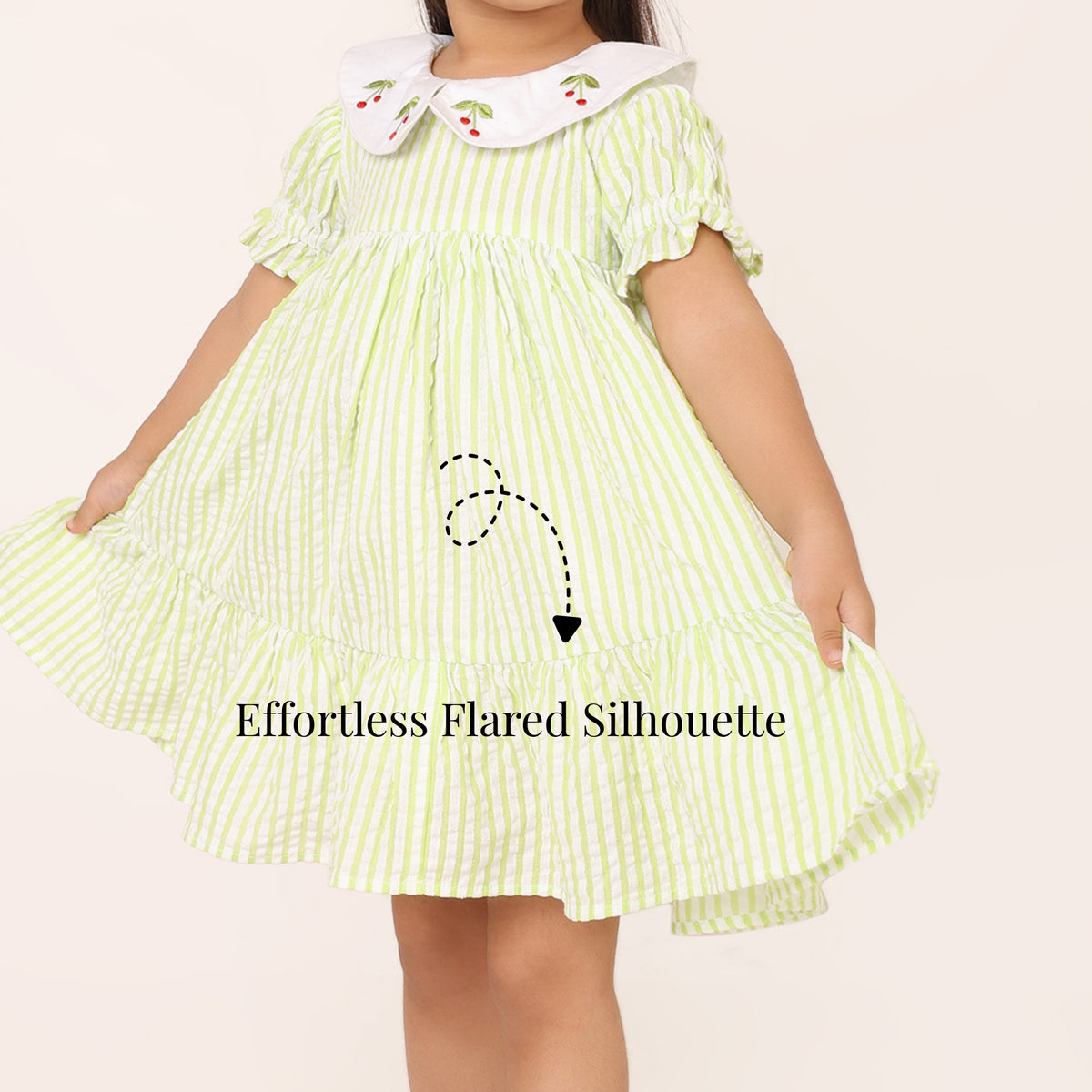 Cherry Meadow Seersucker Cotton Dress