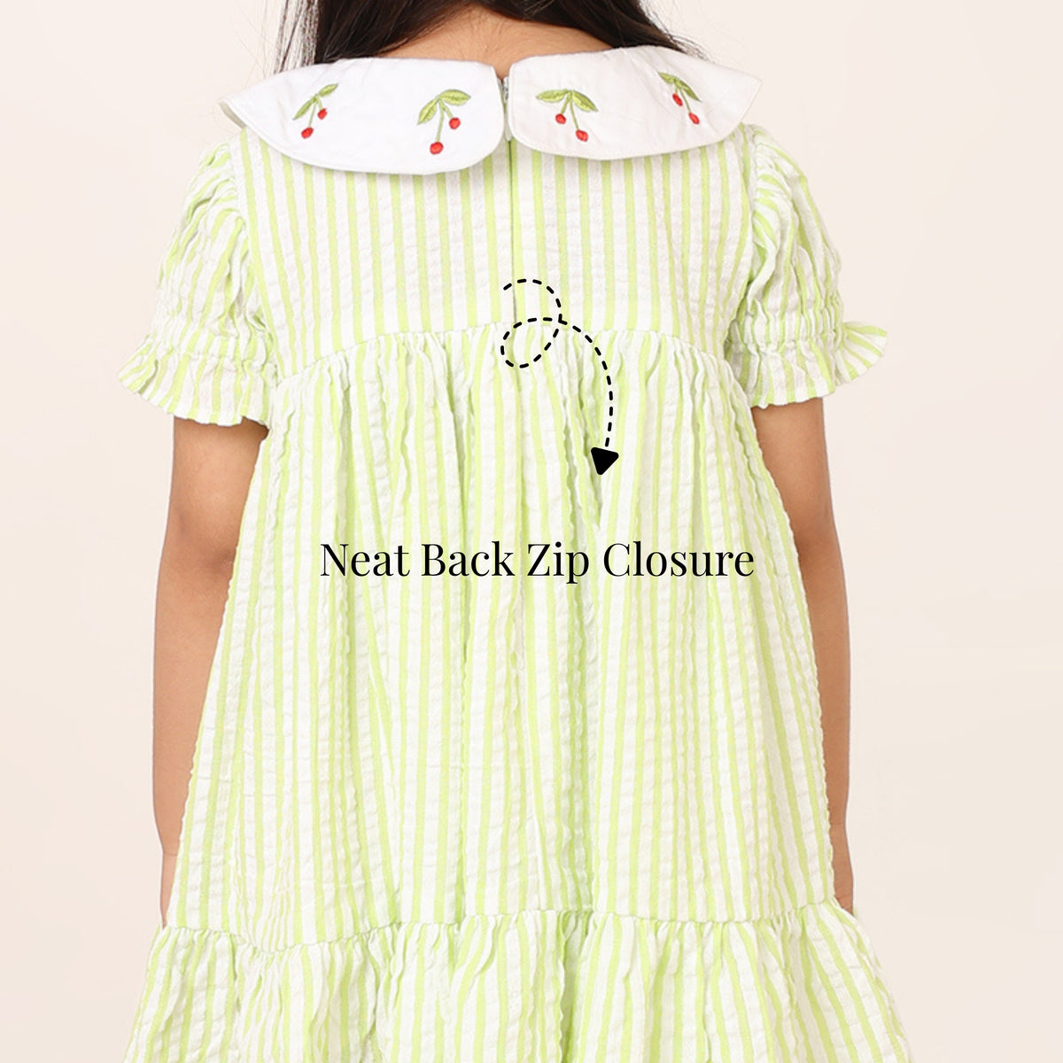 Cherry Meadow Seersucker Cotton Dress