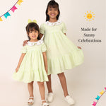 Cherry Meadow Seersucker Cotton Dress