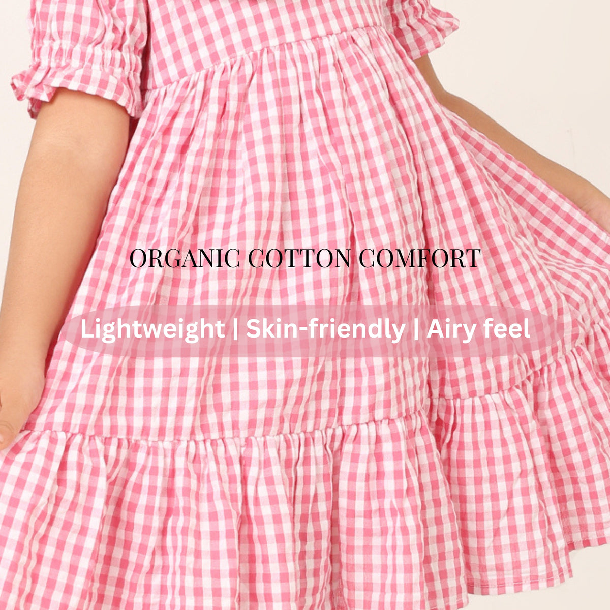 Pink Gingham Organic Cotton Dress