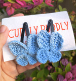 Tiny Butterfly Tic Tac Crochet Clip - Powder Blue