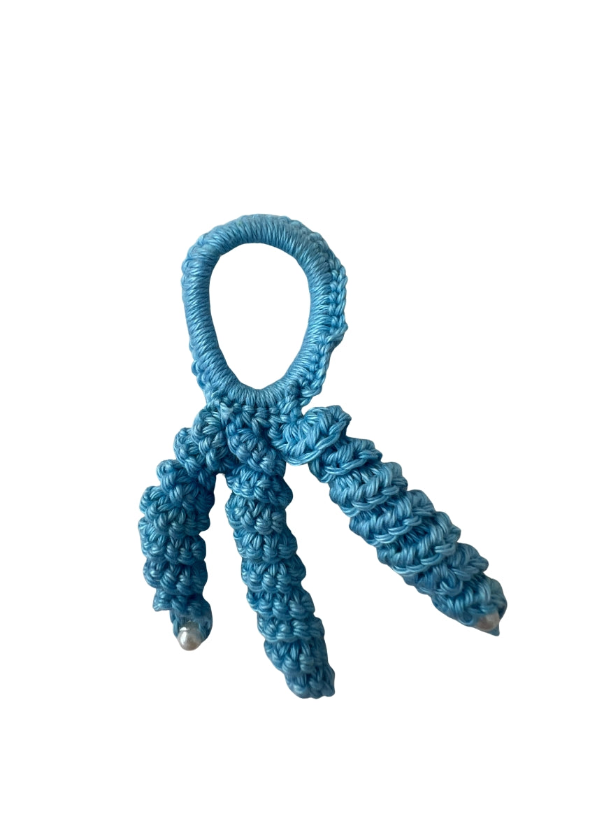 Crochet Hair Bands with Hanging Curls - Blue