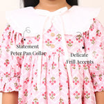 Pink Elegance – Floral Cotton Dress for Girls