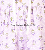 Lavender floral chevron cotton dress fabric detail for girls