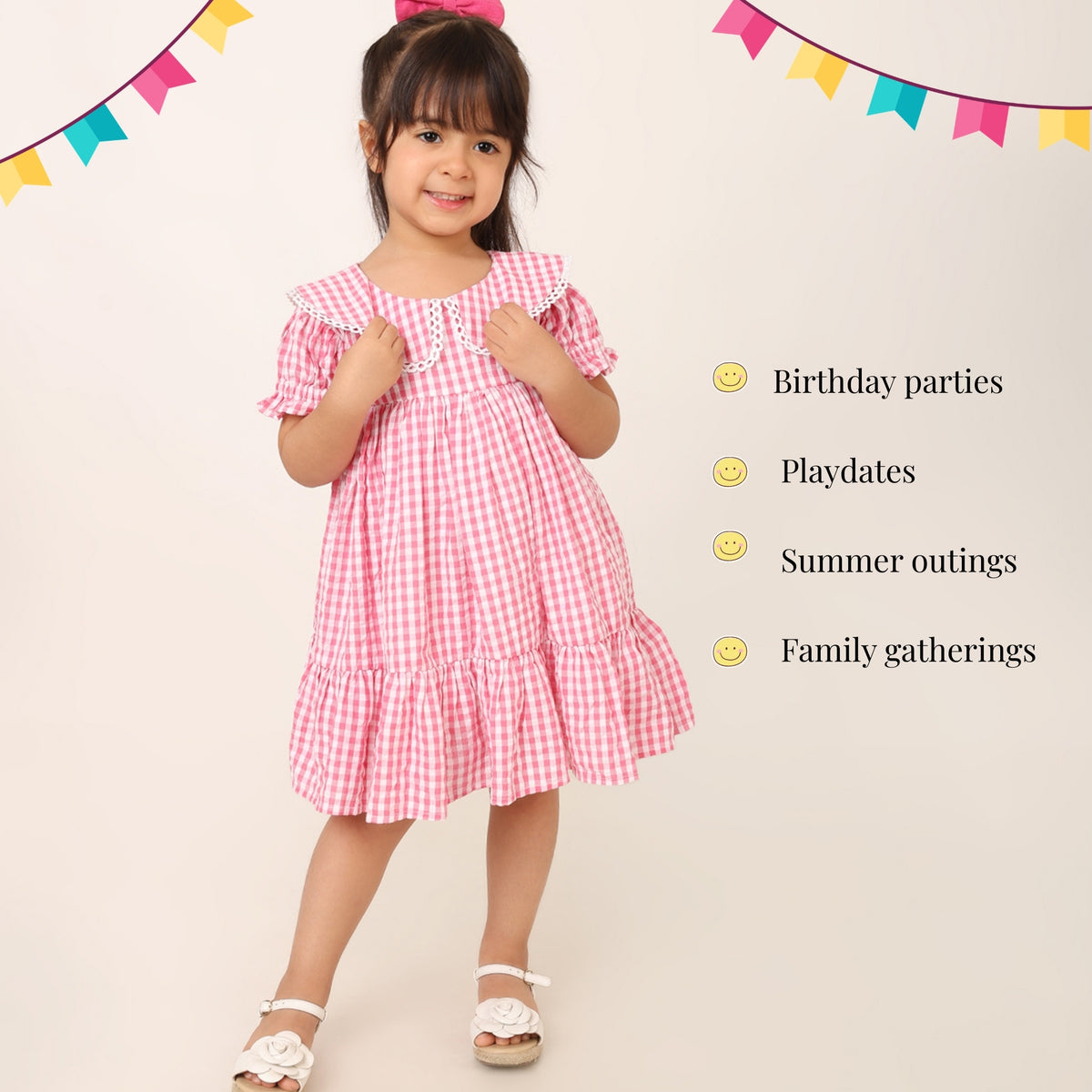 Pink Gingham Organic Cotton Dress