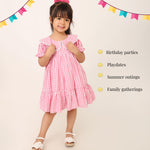 Pink Gingham Organic Cotton Dress