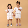 White Pure Cotton Schiffli Coord set for girls