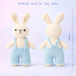 Handmade Crochet Bunny with Dungarees – Powder Blue