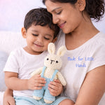 Handmade Crochet Bunny with Dungarees – Powder Blue