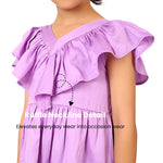 100% Cotton Purple Tier Frill Neck Dress