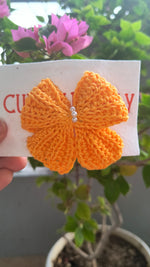 Crochet Cute Bow Alligator Hair Clip - Yellow