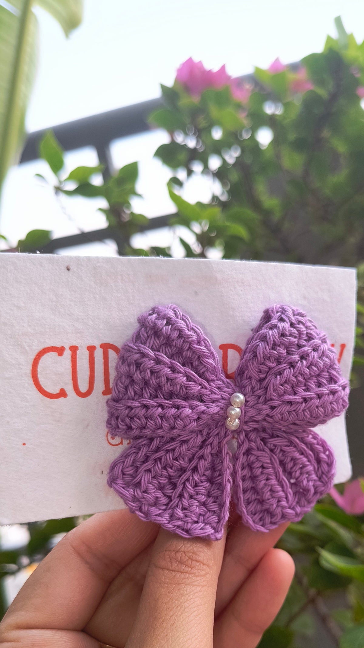 Crochet Cute Bow Alligator Hair Clip - Purple