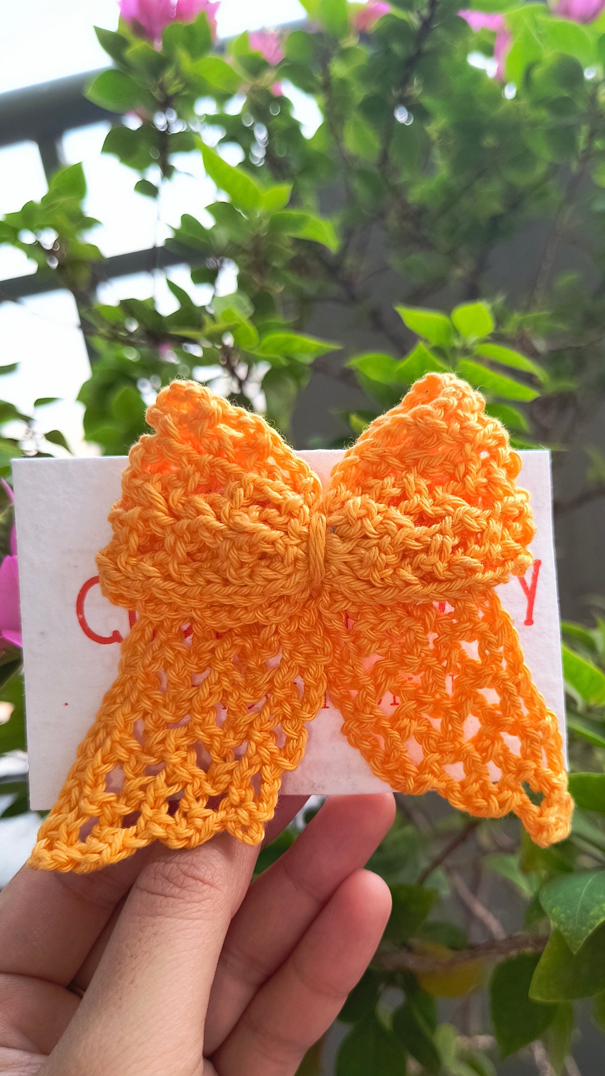 Crochet Bow Alligator Hair Clip - Yellow