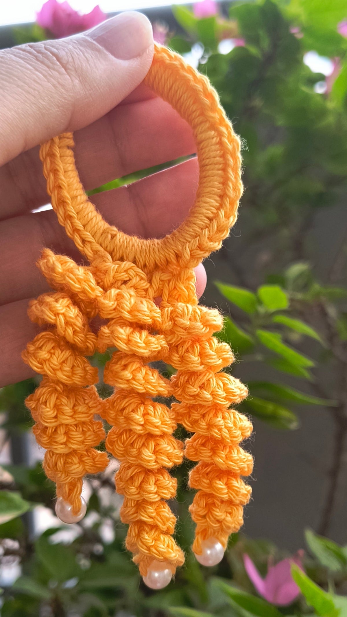 Crochet Hair Bands with Hanging Curls - Yellow