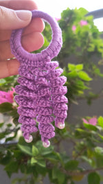 Crochet Hair Bands with Hanging Curls - Purple