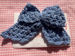 Crochet Bow Alligator Hair Clip - Blue