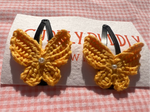 Tiny Butterfly Tic Tac Crochet Clip - Yellow