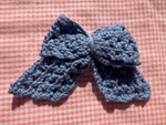 Crochet Bow Alligator Hair Clip - Blue