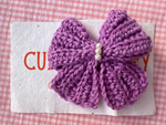 Crochet Cute Bow Alligator Hair Clip - Purple