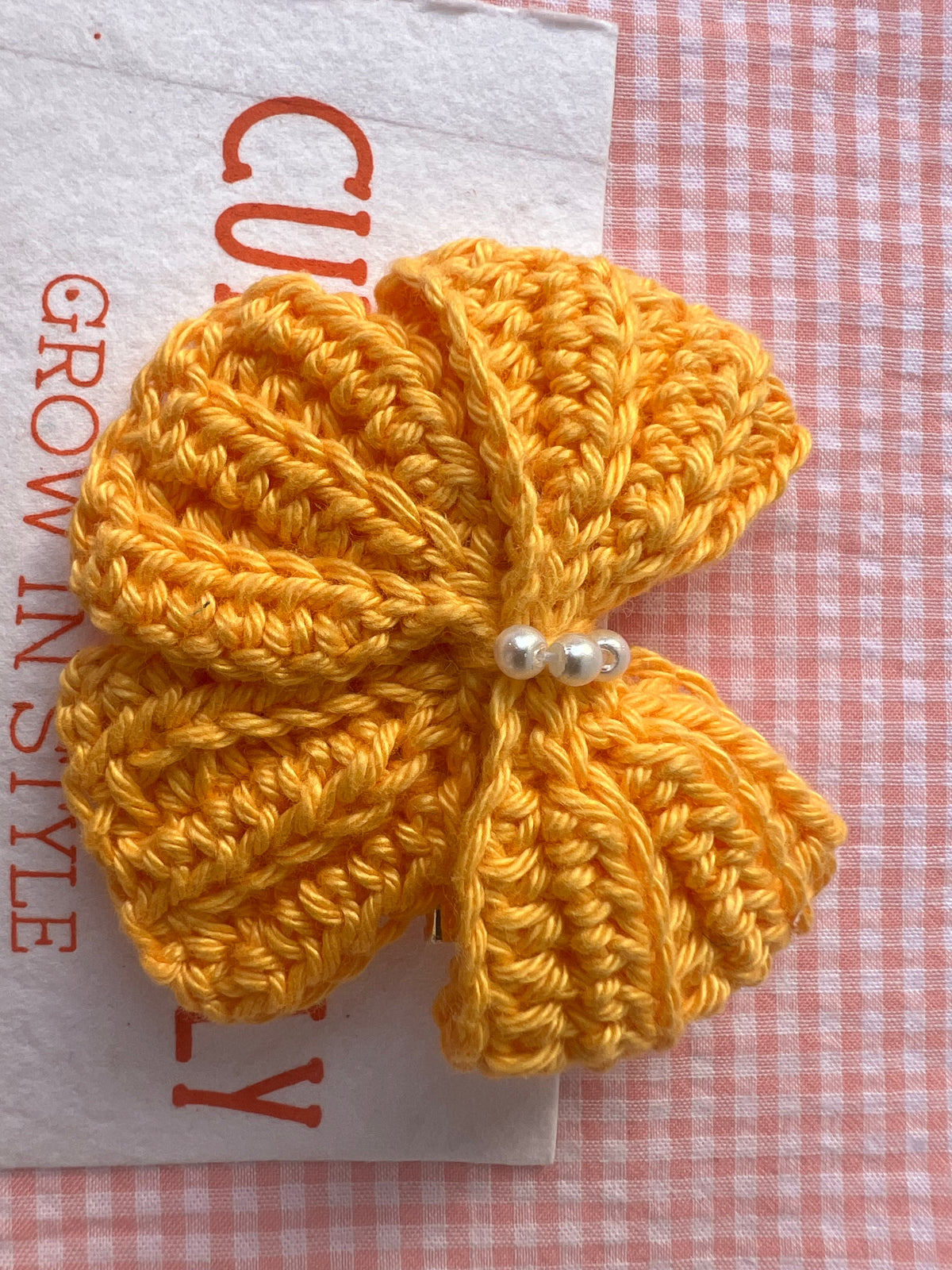 Crochet Cute Bow Alligator Hair Clip - Yellow
