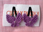 Tiny Butterfly Tic Tac Crochet Clip - Purple