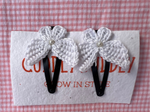 Tiny Butterfly Tic Tac Crochet Clip - White