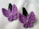 Tiny Butterfly Tic Tac Crochet Clip - Purple