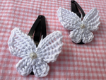 Tiny Butterfly Tic Tac Crochet Clip - White