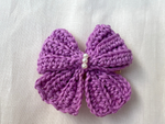 Crochet Cute Bow Alligator Hair Clip - Purple