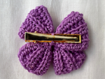 Crochet Cute Bow Alligator Hair Clip - Purple
