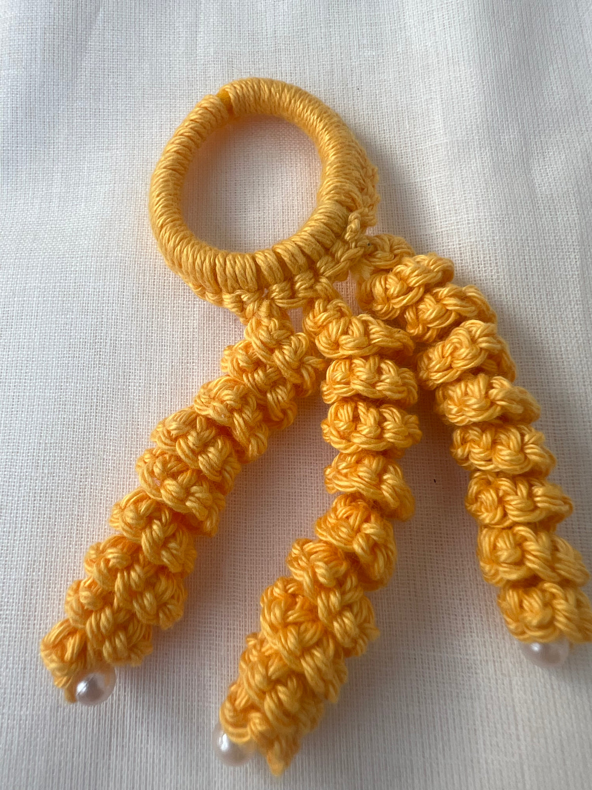 Crochet Hair Bands with Hanging Curls - Yellow