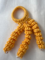 Crochet Hair Bands with Hanging Curls - Yellow