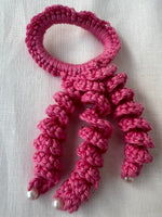Crochet Hair Bands with Hanging Curls - Pink