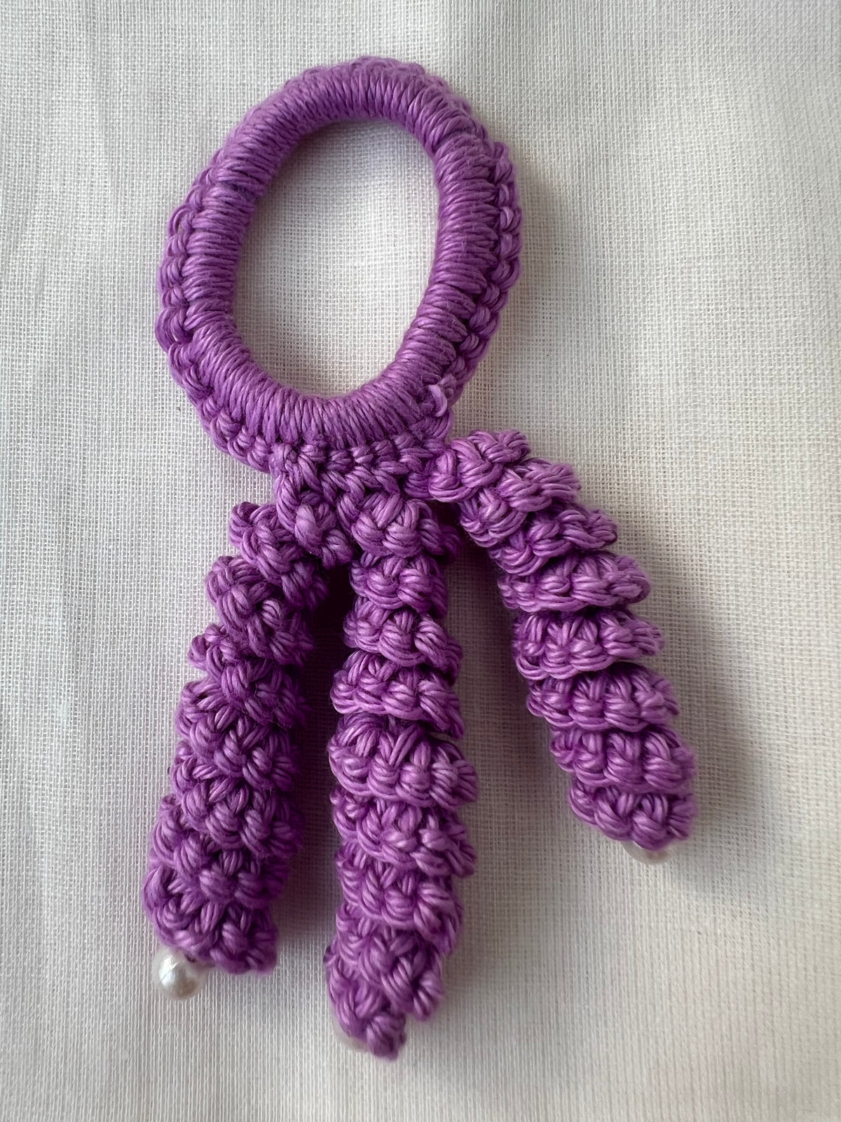 Crochet Hair Bands with Hanging Curls - Purple