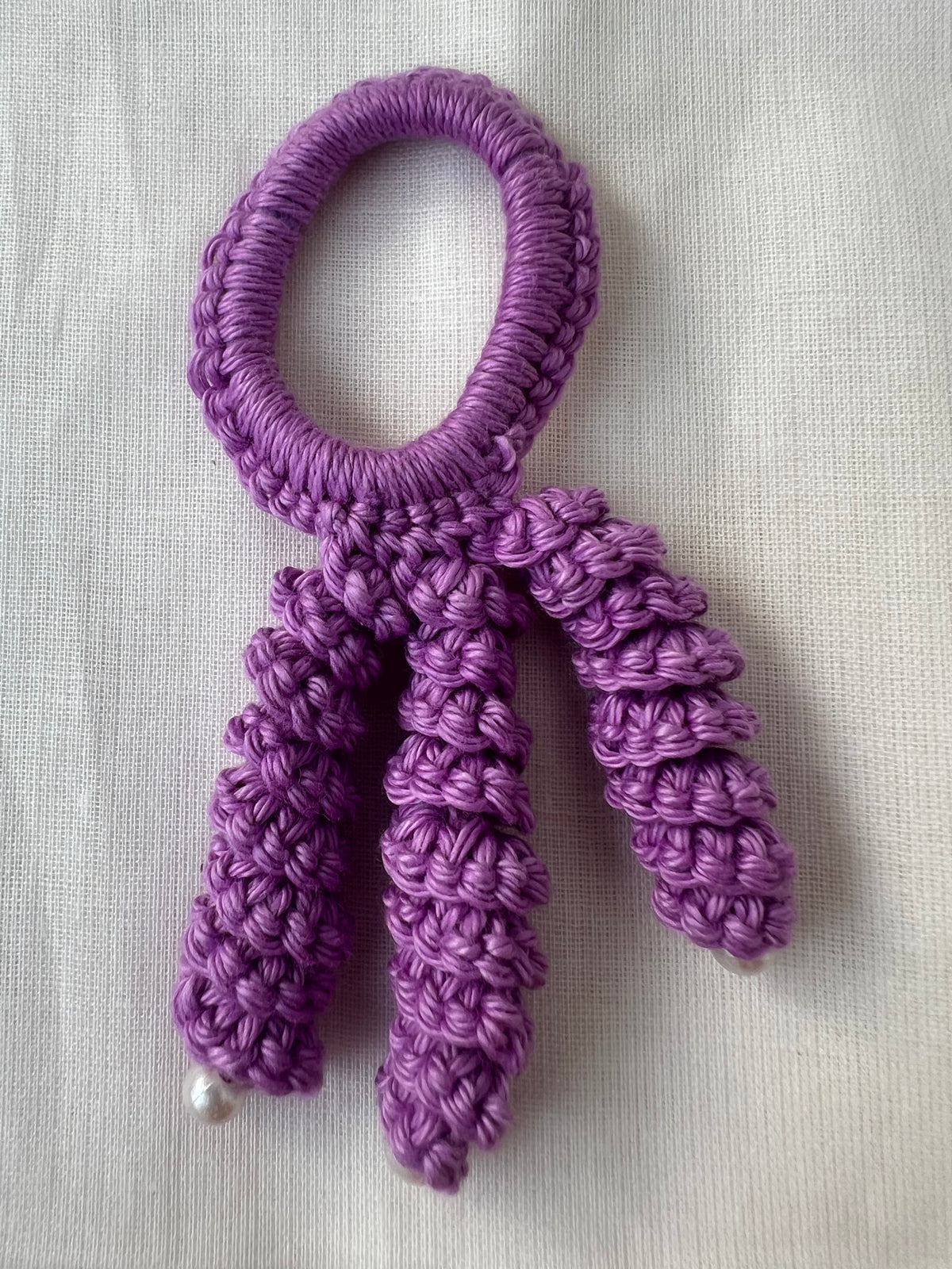 Crochet Hair Bands with Hanging Curls - Purple