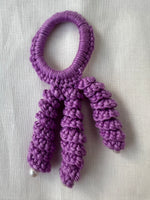 Crochet Hair Bands with Hanging Curls - Purple