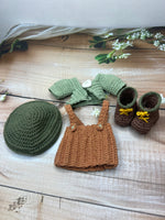 Ava – Handmade Crochet Doll (Olive & Brown)