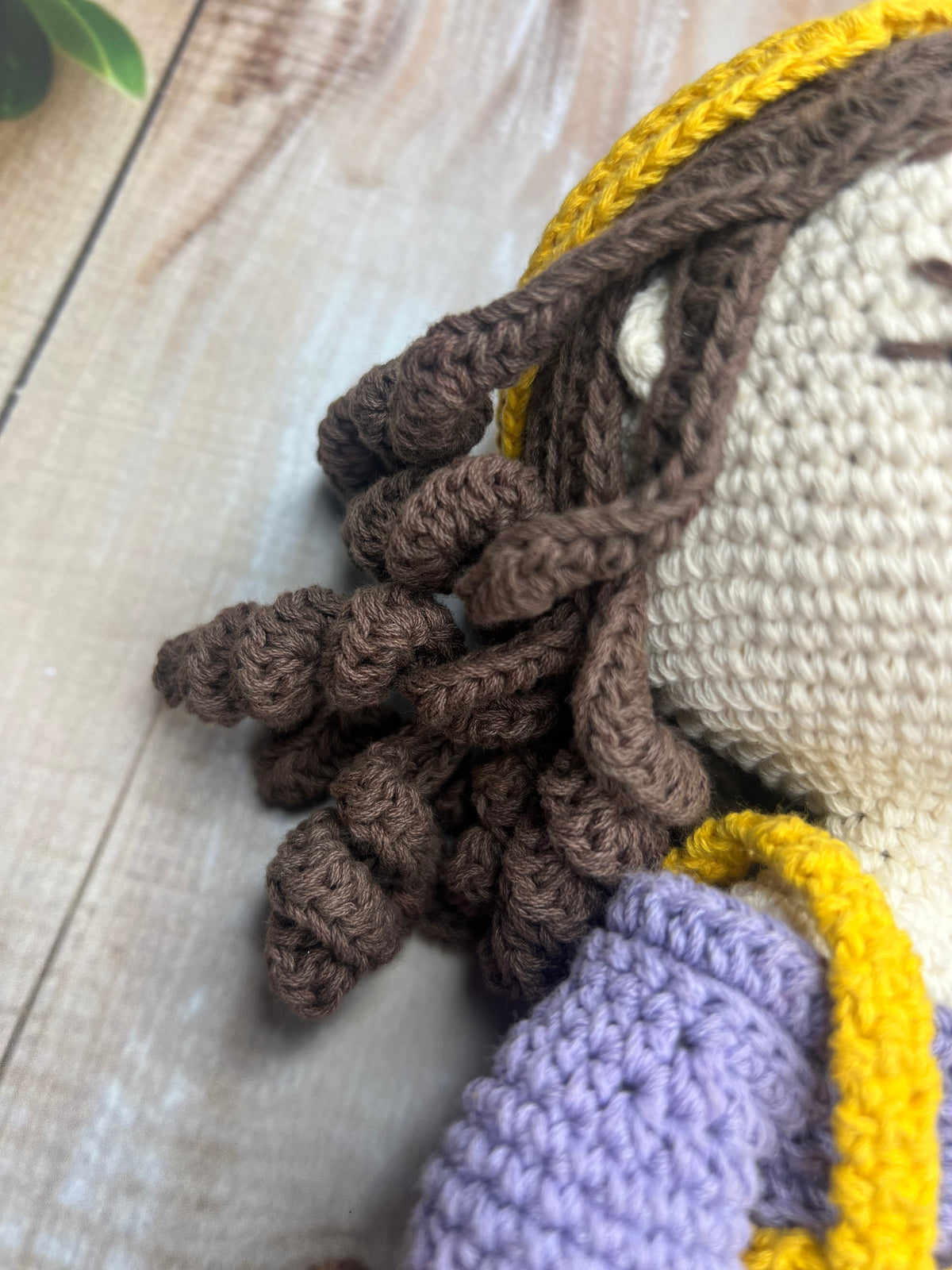 Ava – Handmade Crochet Doll (Yellow & Purple)