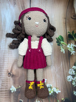 Ava – Handmade Crochet Doll (Cream & Magenta)