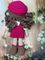 Ava – Handmade Crochet Doll (Cream & Magenta)