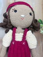 Ava – Handmade Crochet Doll (Cream & Magenta)