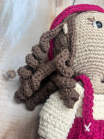 Ava – Handmade Crochet Doll (Cream & Magenta)