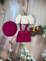 Ava – Handmade Crochet Doll (Cream & Magenta)