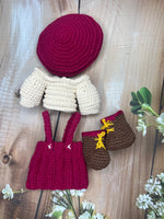 Ava – Handmade Crochet Doll (Cream & Magenta)
